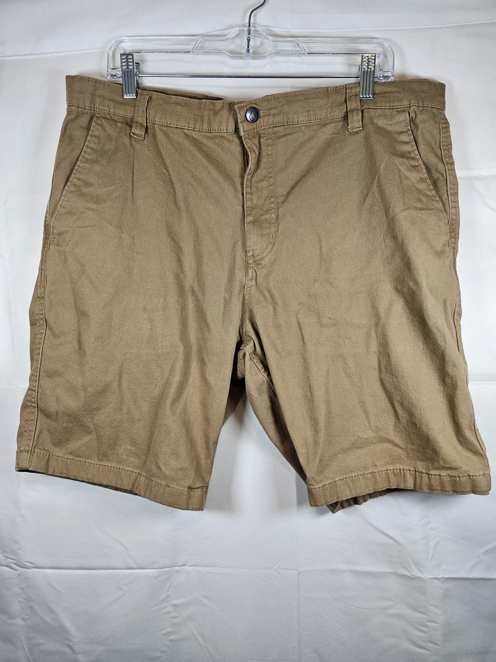 Volcom Men's Khaki Flat-Front Casual Shorts